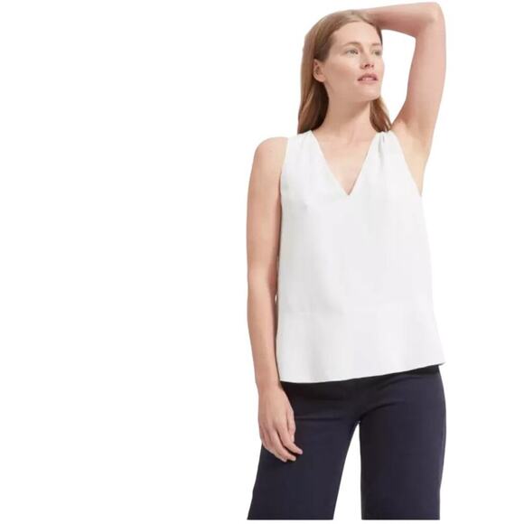 Everlane 100% Silk V-neck Tank, Gray, Career, Cocktails, Evening, Event, S - Picture 1 of 9